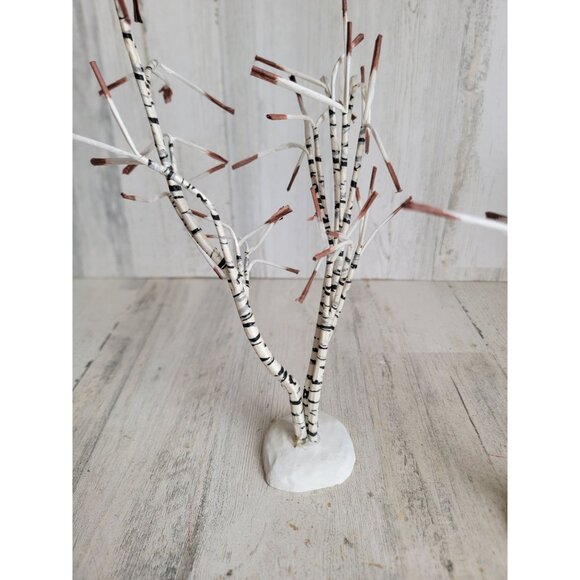 Dept 56 bare branch tree white stripped village accessory Xmas set - Picture 7 of 8